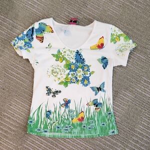 Save The Queen Butterfly T Shirt Size Large